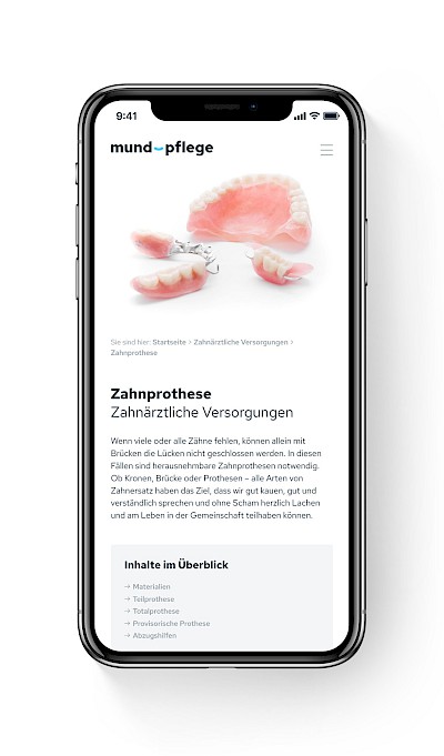 Presse Mockups iPhone-Mockup "Zahnärztliche Versorgungen" mit weißem Hintergrund (.jpg)