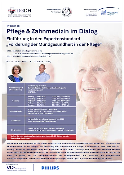 7. Workshop "Pflege & Zahnmedizin im Dialog" Veranstaltungsflyer