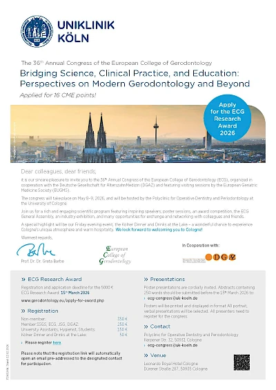 36. Jahreskongress des ECG Einladungsschreiben