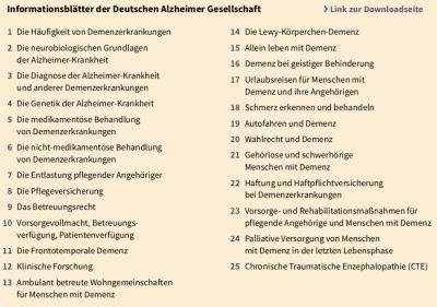 Demenz Literaturtipp Deutsche Alzheimer Gesellschaft e. V.